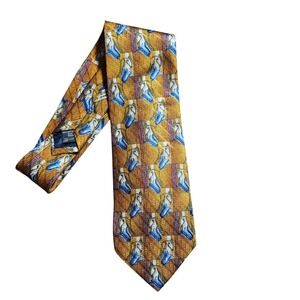 VTG Ermenegildo Zegna Mens Silk Abstract Geometric Tie Italy Retro Quiet Luxury